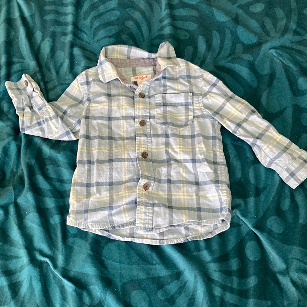 Blue Plaid Button Down by Cat & Jack